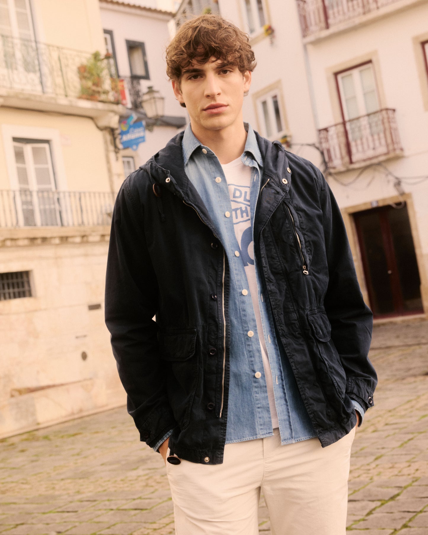 Justin Men's Deep Blue Cotton Jacket