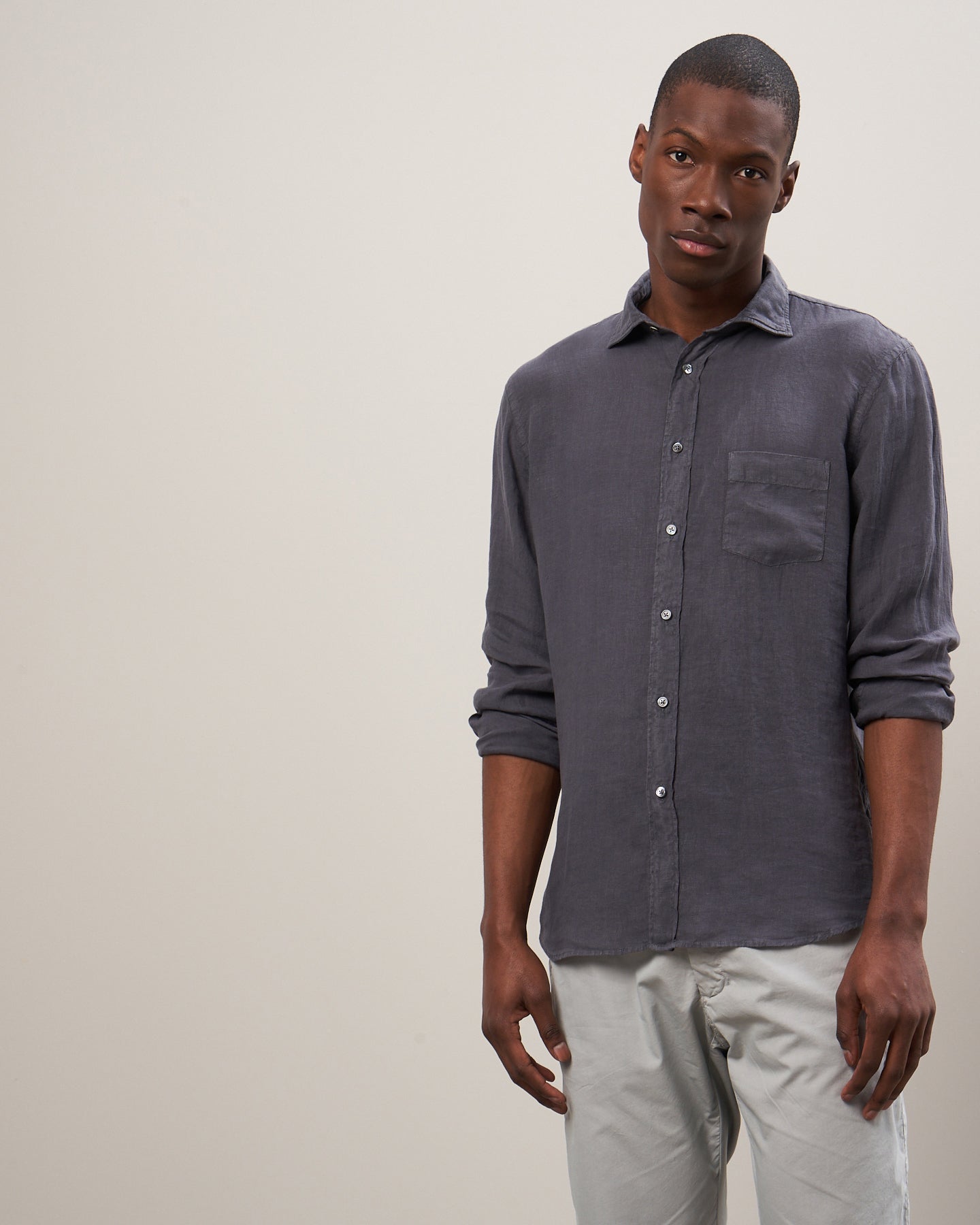 Chemise Homme en lin Carbone Paul BB01001-54
