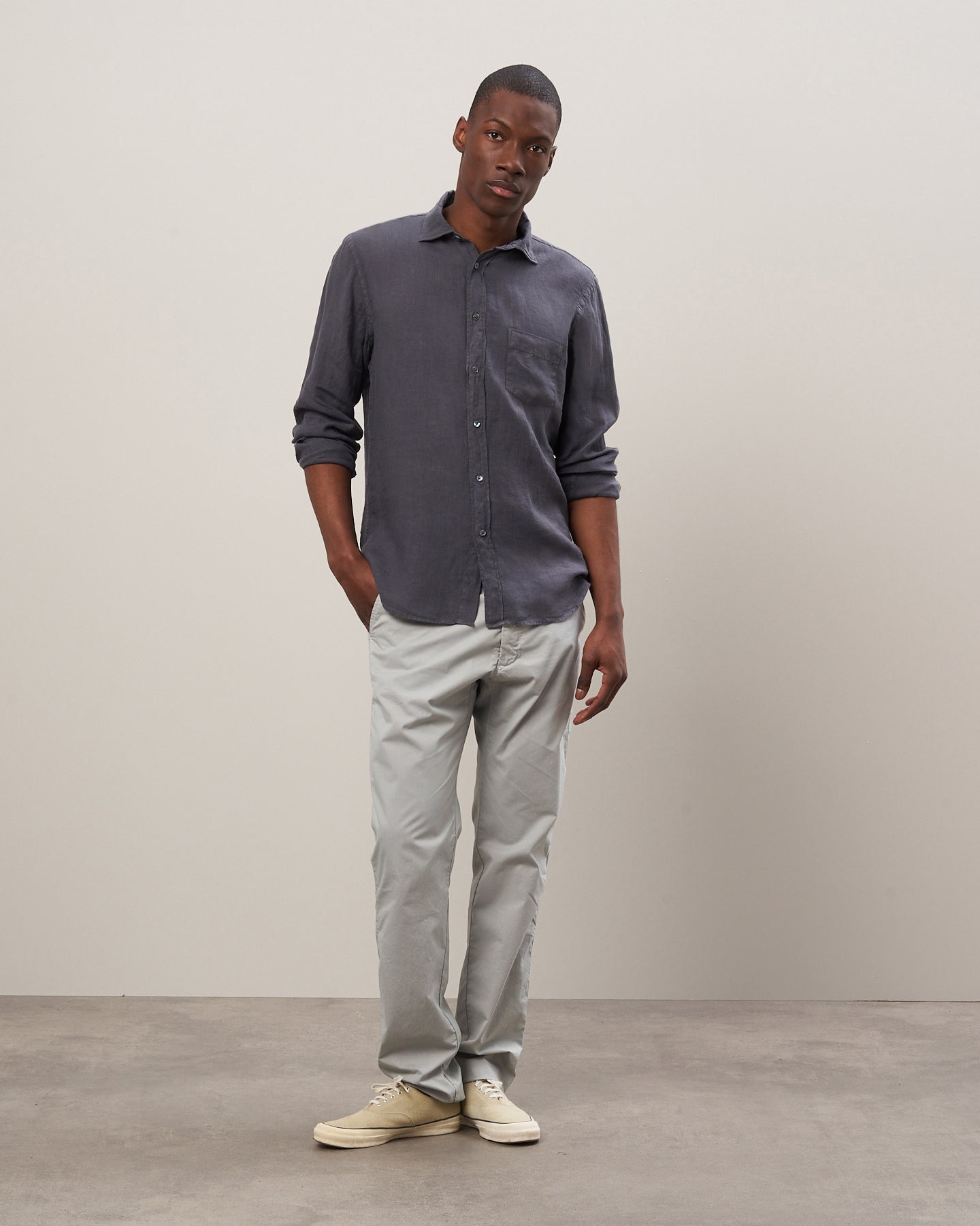 Chemise Homme en lin Carbone Paul BB01001-54