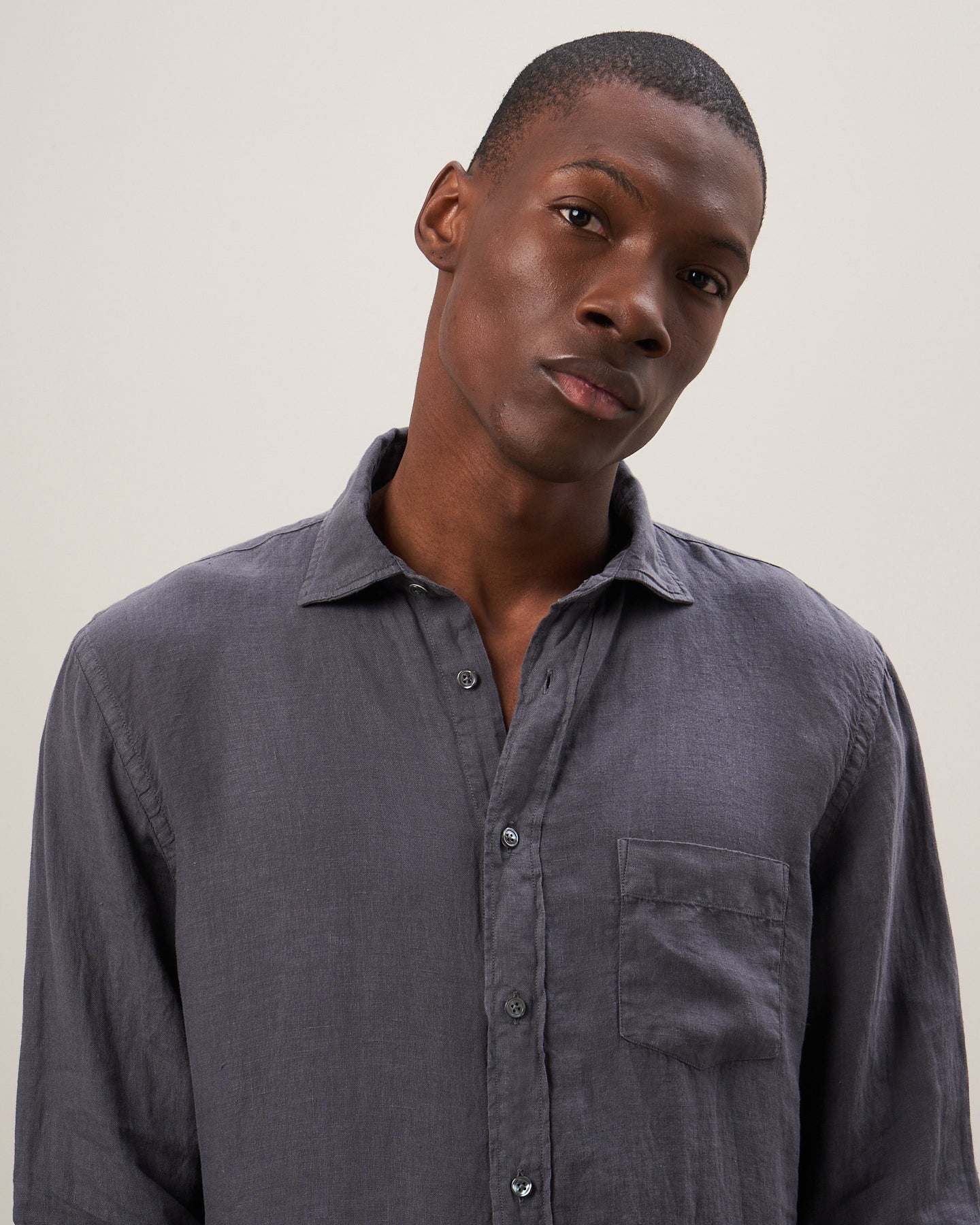 Chemise Homme en lin Carbone Paul BB01001-54