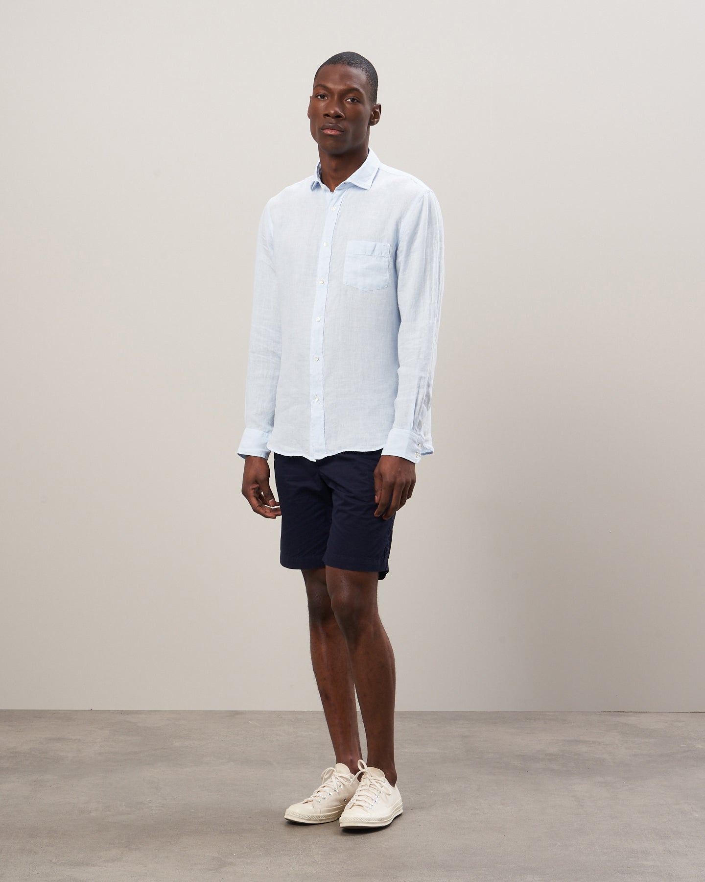 Chemise Homme en lin Bleu ciel Paul BB01001-65