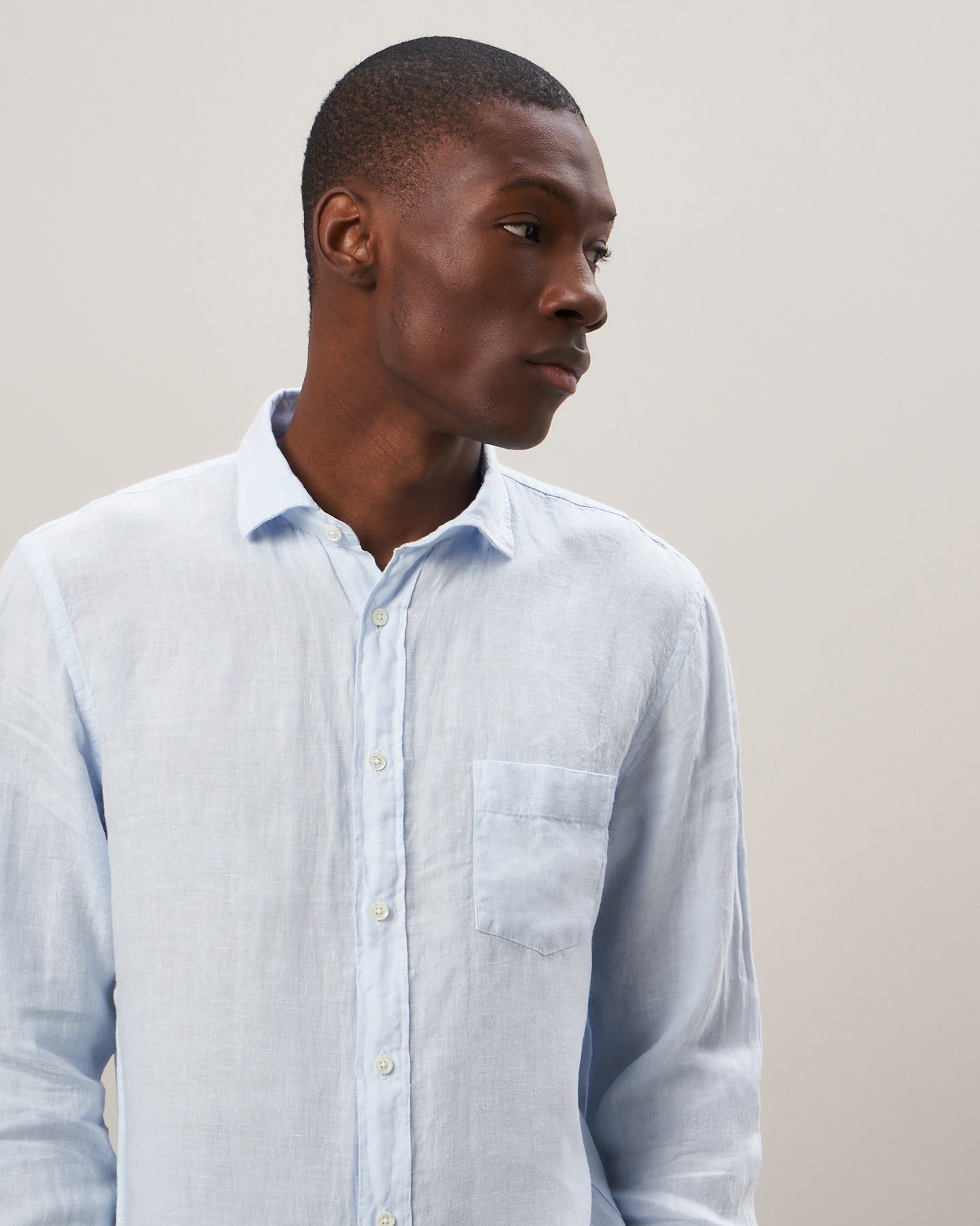 Chemise Homme en lin Bleu ciel Paul BB01001-65