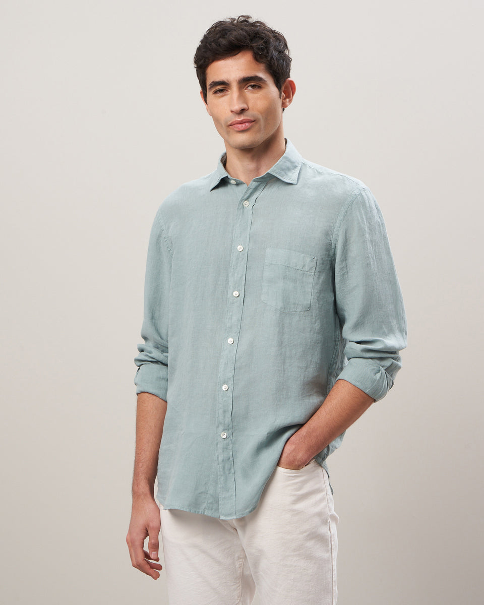 Chemise Homme en lin Sauge Paul - Image principale