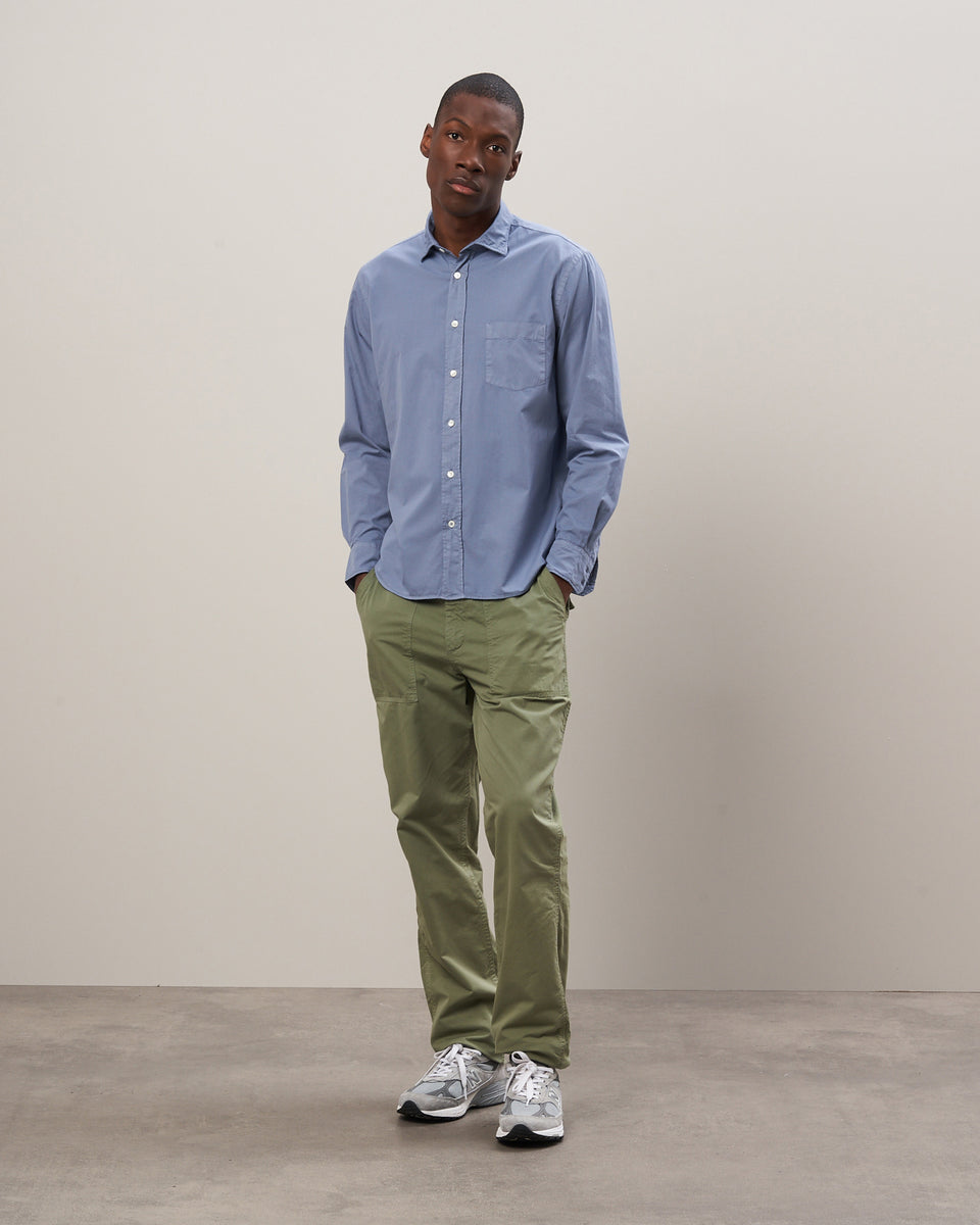 Paul Men's Blue Cotton Twill Shirt - Image alternative