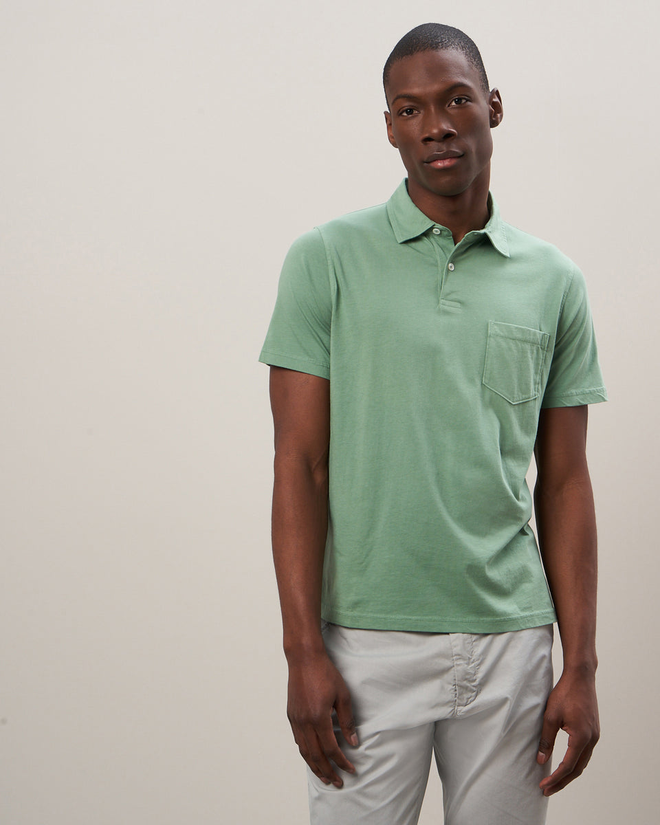 Men's Mint Cotton Jersey Polo - Image principale