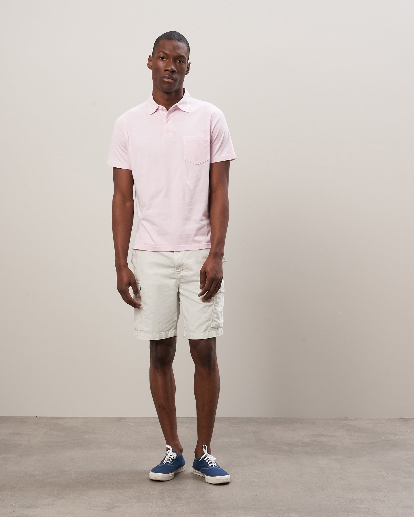 Polo Homme en jersey de coton Rose délavé BB60300-13