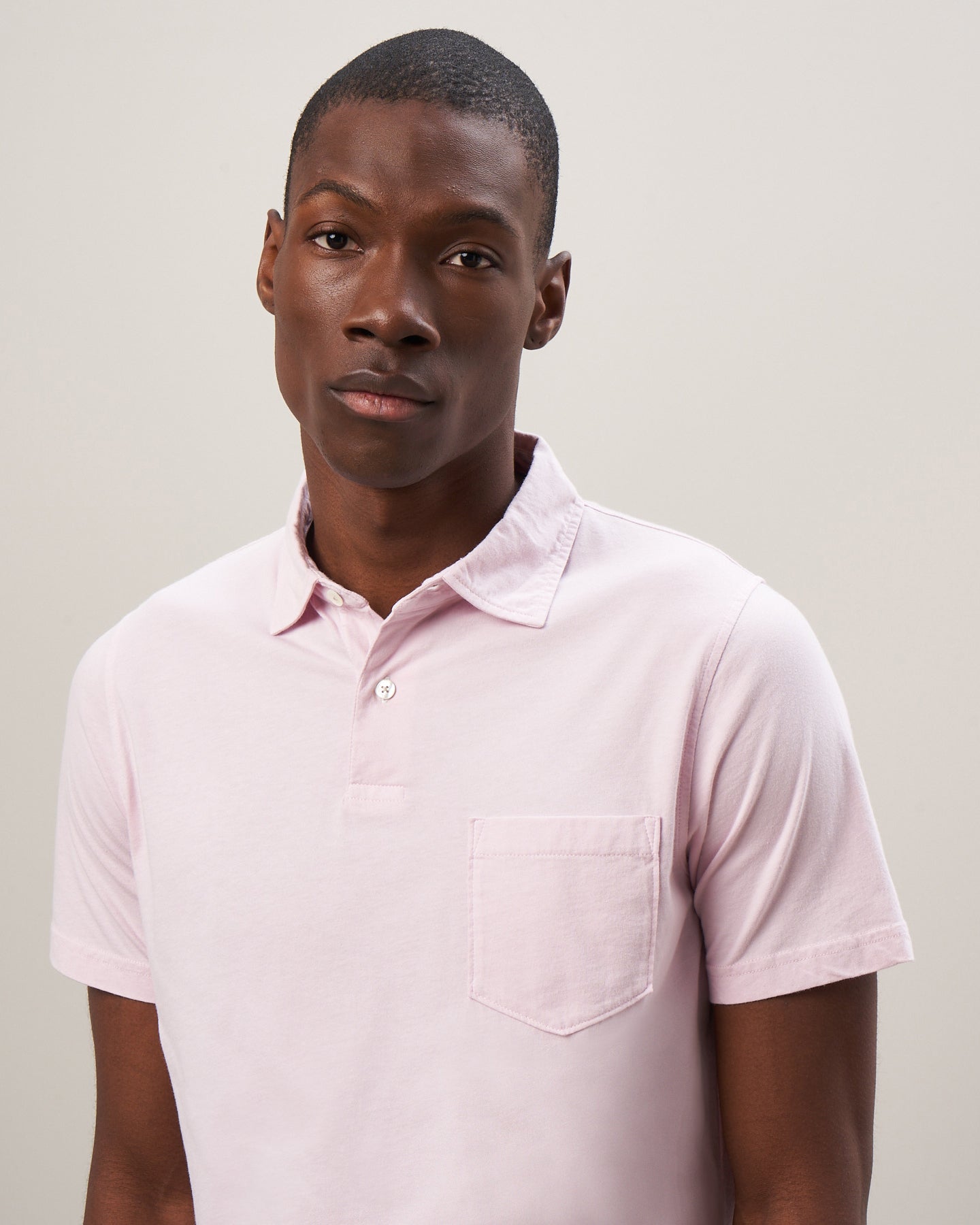 Polo Homme en jersey de coton Rose délavé BB60300-13