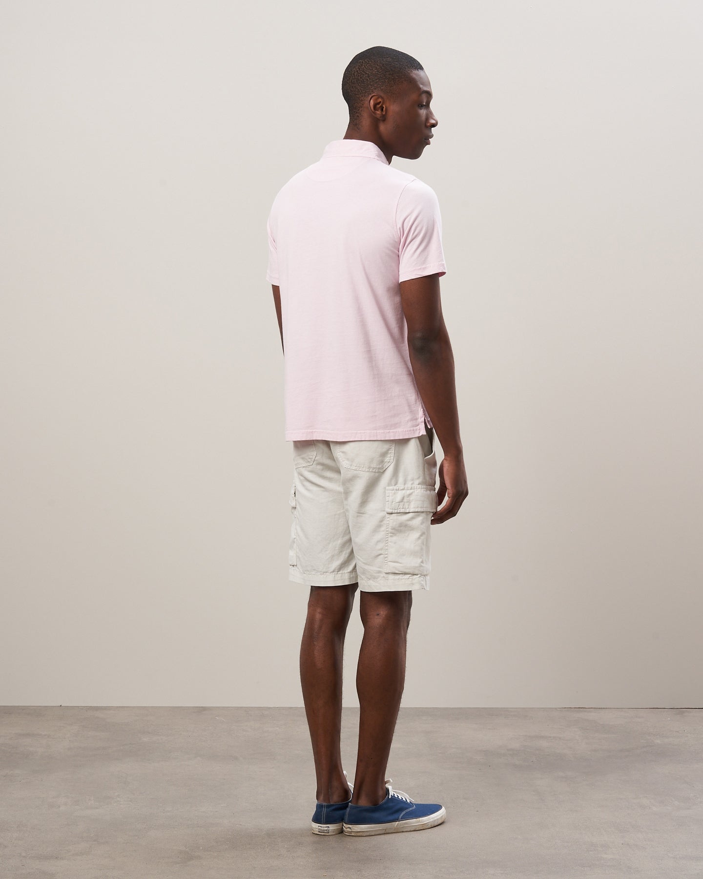 Polo Homme en jersey de coton Rose délavé BB60300-13