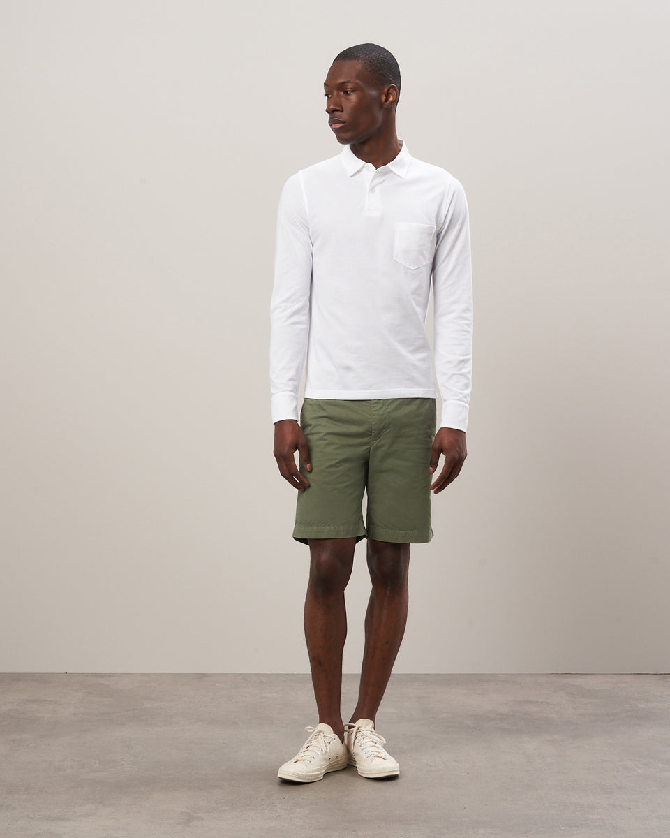 Men's White Cotton Piqué Polo - Image alternative