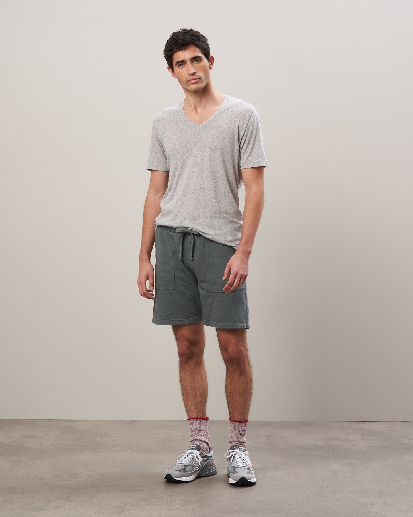 Tee Shirt Homme en jersey de coton Gris chiné BB67301-02