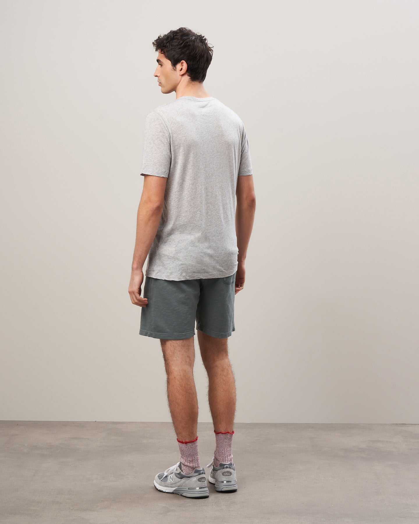 Tee Shirt Homme en jersey de coton Gris chiné BB67301-02