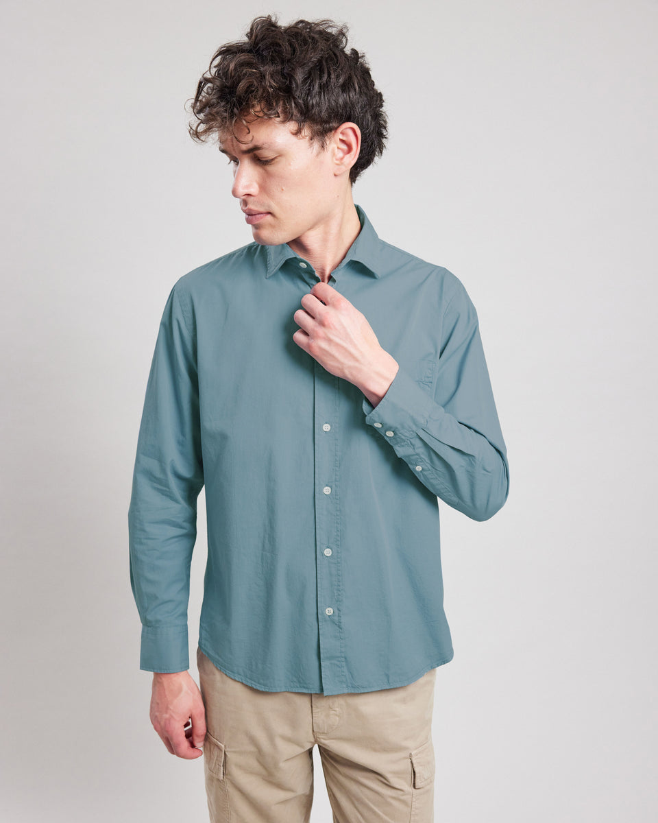 Chemise Homme en gabardine de coton Chambray Paul - Image principale