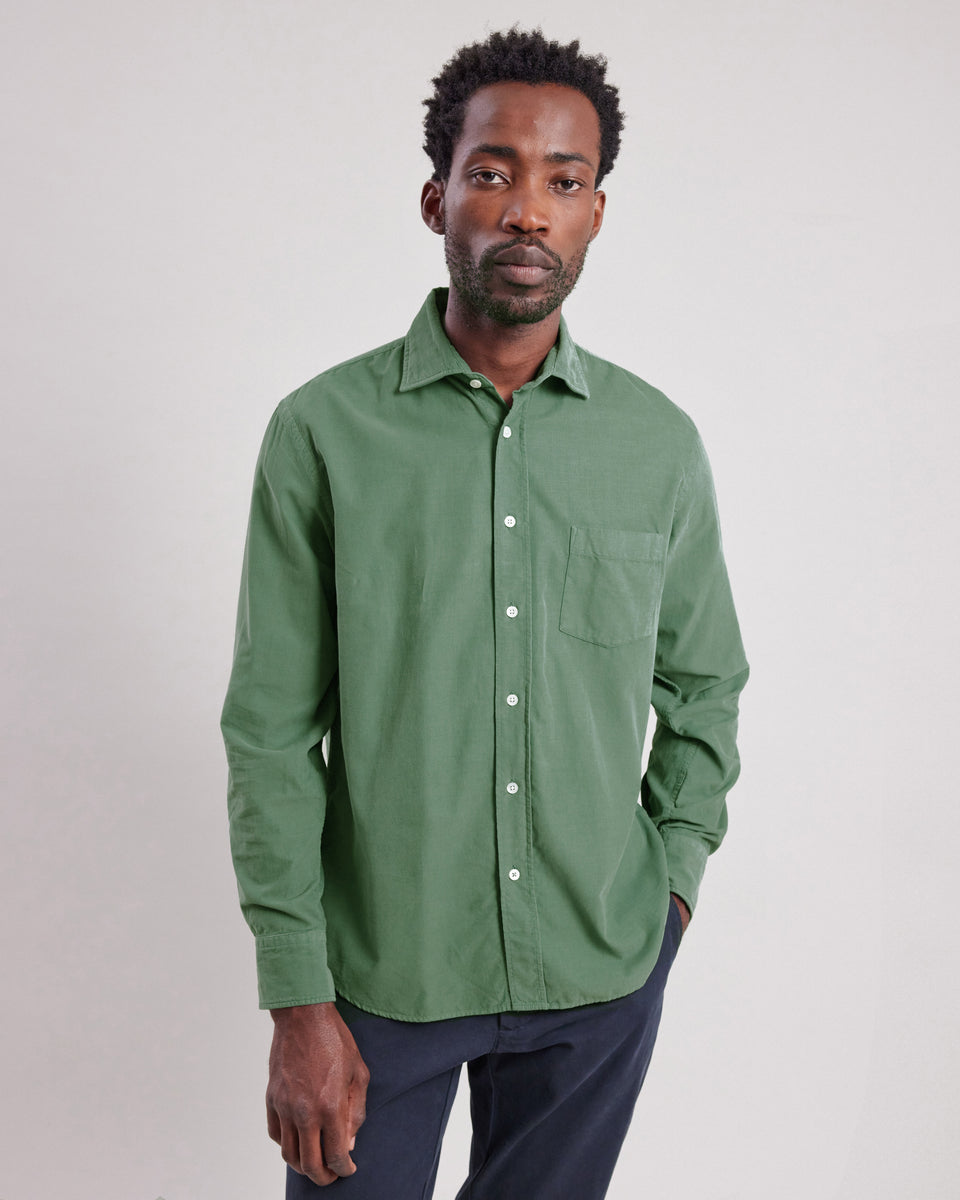 Chemise Homme en velours côtelé fin Vert Fougère Paul - Image alternative