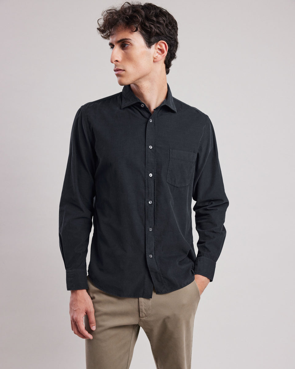 Chemise Homme en velours côtelé fin Carbone Paul - Image principale