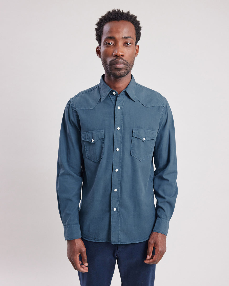 Chemise Homme en tencel & coton Bleu Cobalt Phoenix - Image alternative