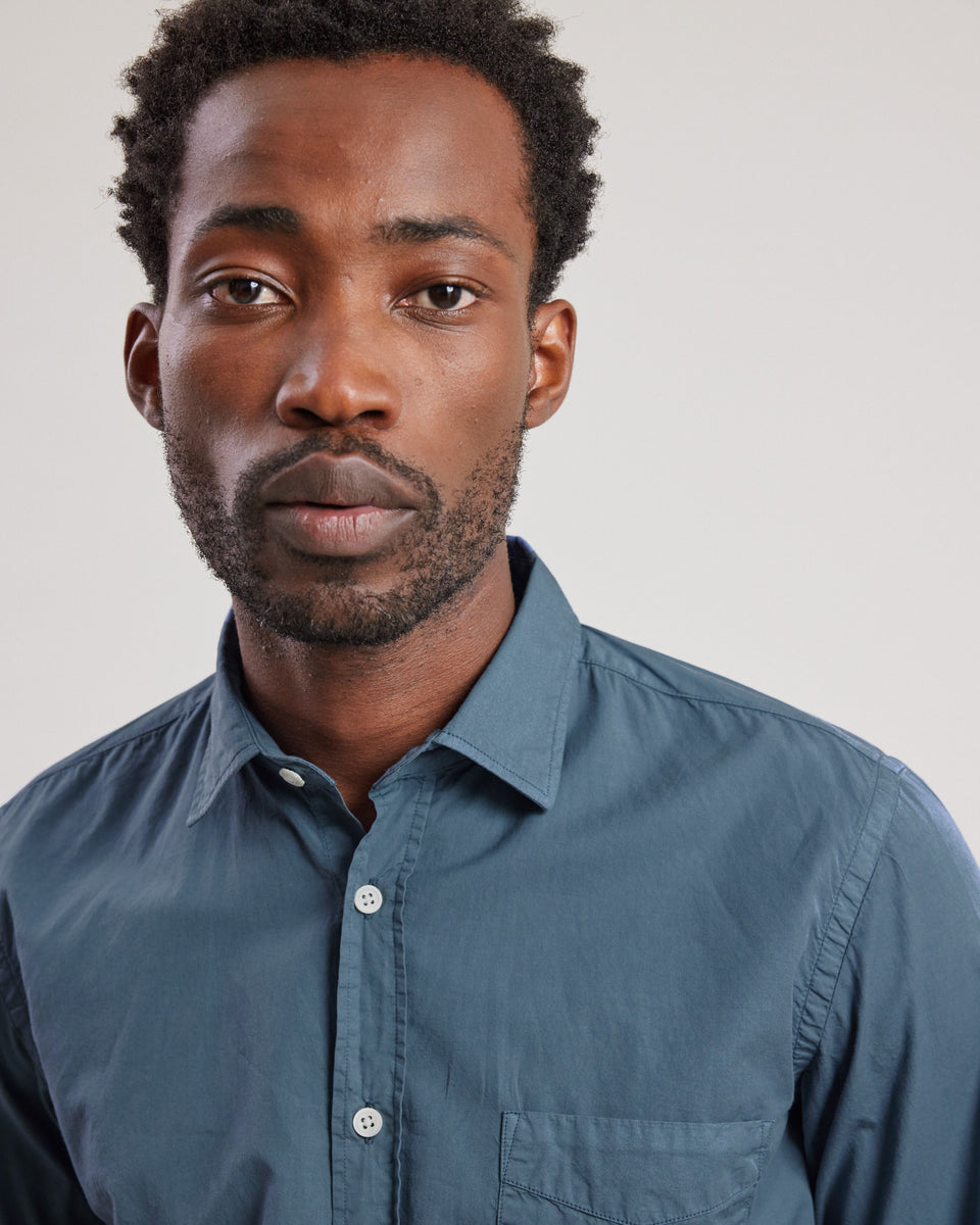 Chemise Homme en gabardine de coton Bleu Cobalt Storm - Image alternative