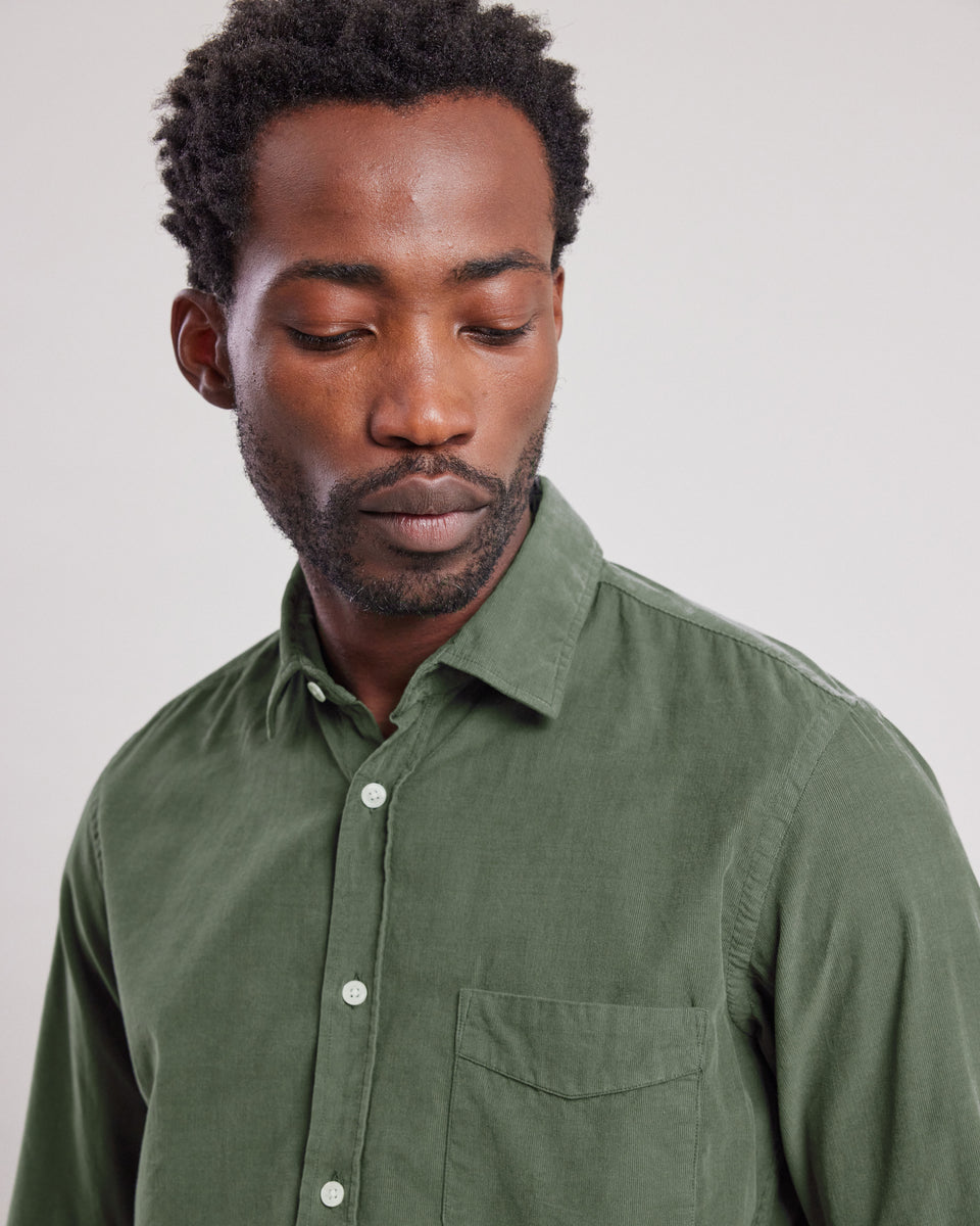 Chemise Homme en velours côtelé fin Vert Militaire Storm - Image alternative