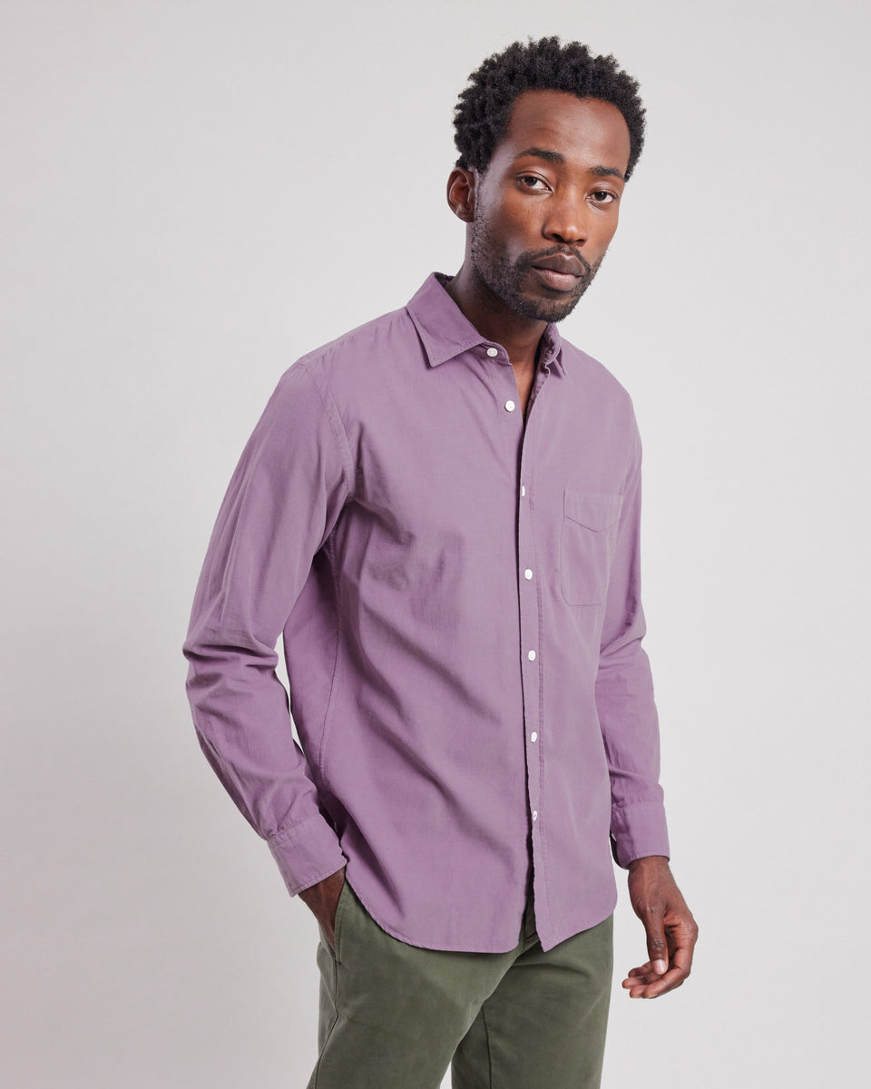 Chemise Homme en velours côtelé fin Violet Storm - Image principale