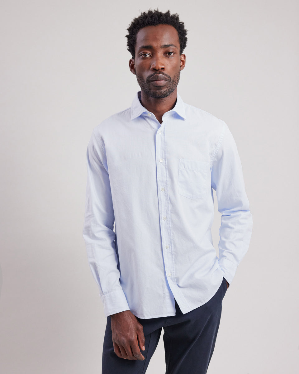 Chemise Homme en piqué de coton Bleu Ciel Paul - Image principale