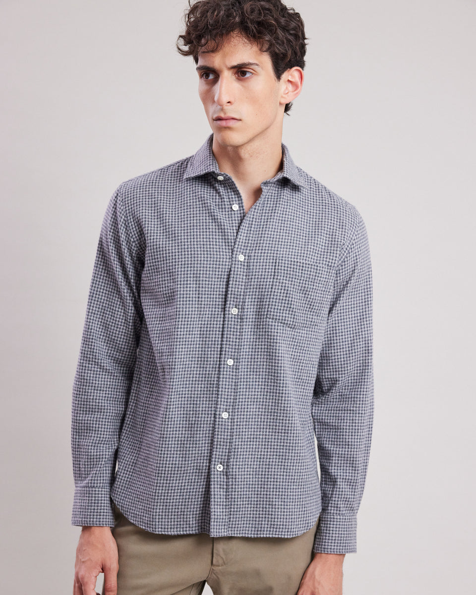 Chemise Homme en flanelle à carreaux Gris Paul - Image alternative