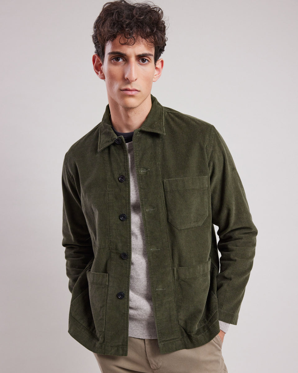 Veste Homme en velours côtelé Vert Olive Perry - Image principale