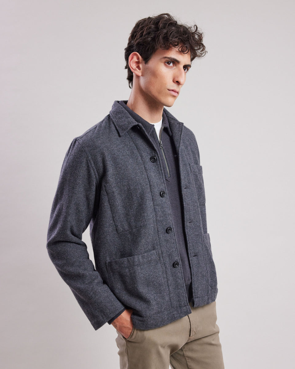 Veste Homme en flanelle de laine Gris Perry - Image principale