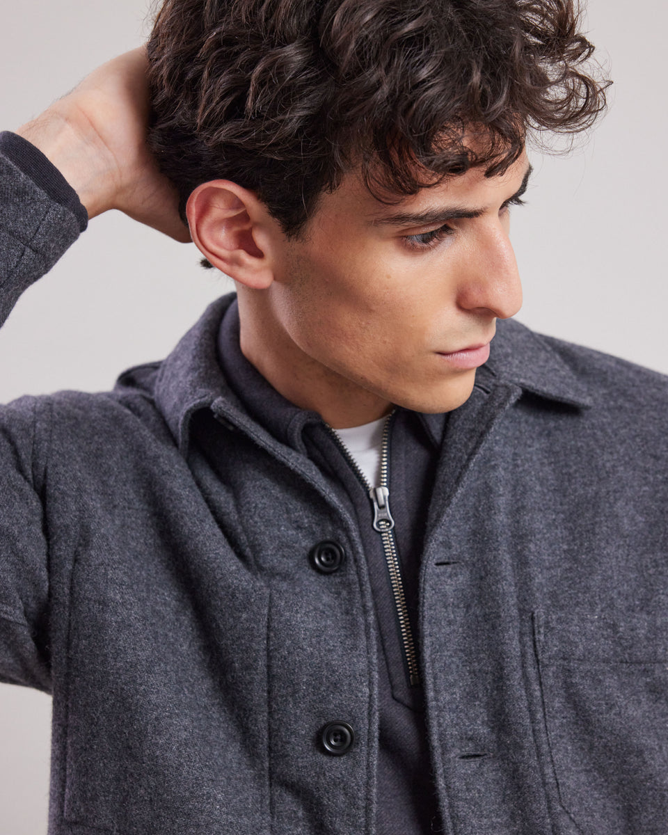 Veste Homme en flanelle de laine Gris Perry - Image alternative