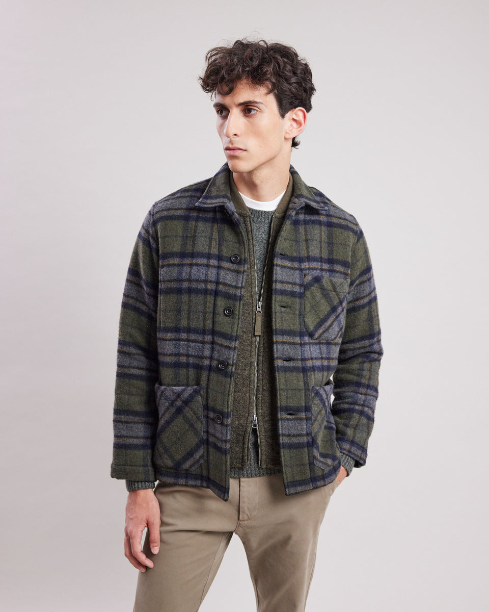 Veste Homme en laine tartan Vert Forêt Perry - Image alternative