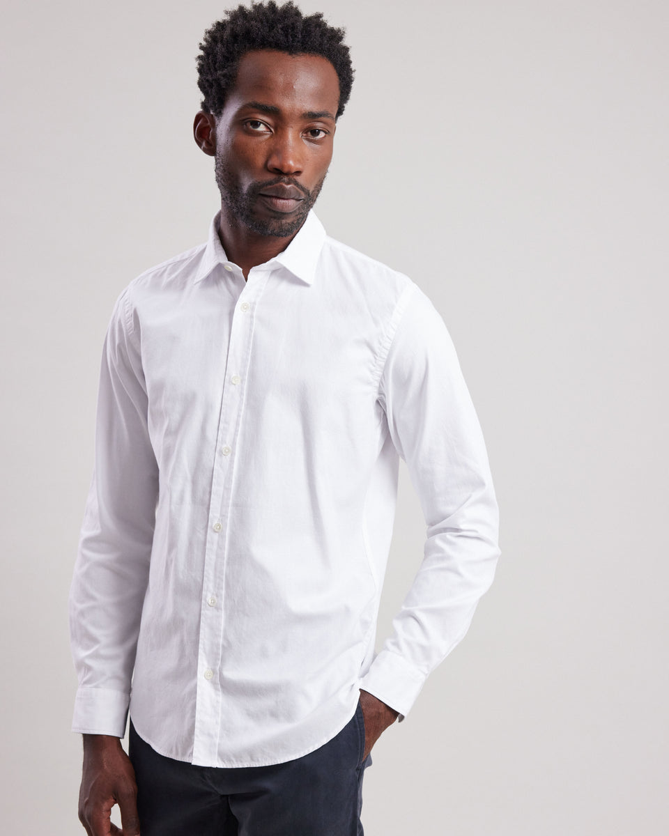 Chemise Homme en piqué de coton Blanc Sammy - Image principale