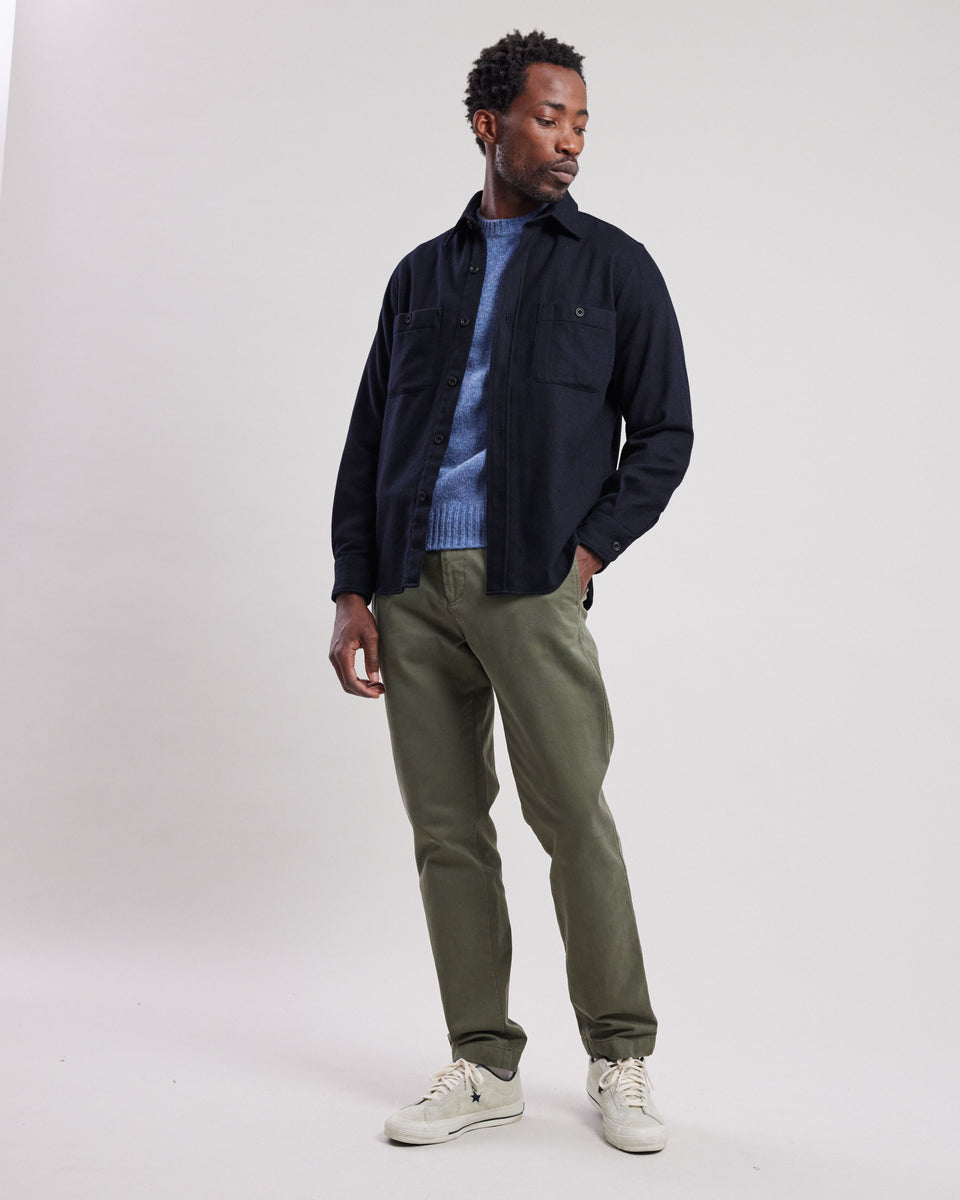 Chemise Homme en flanelle de laine Bleu Marine Percey - Image alternative