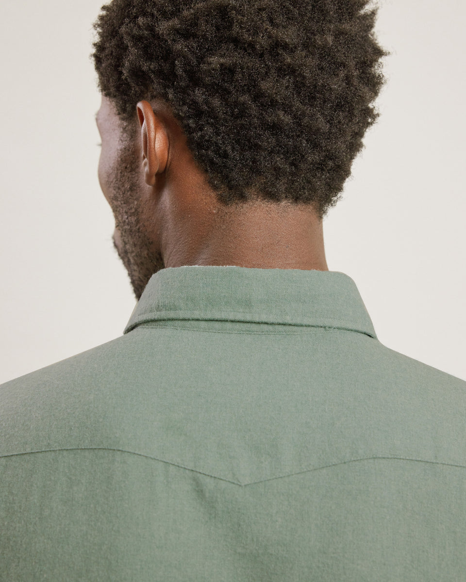 Chemise Homme en flanelle de coton Vert Cyprès Storm - Image alternative