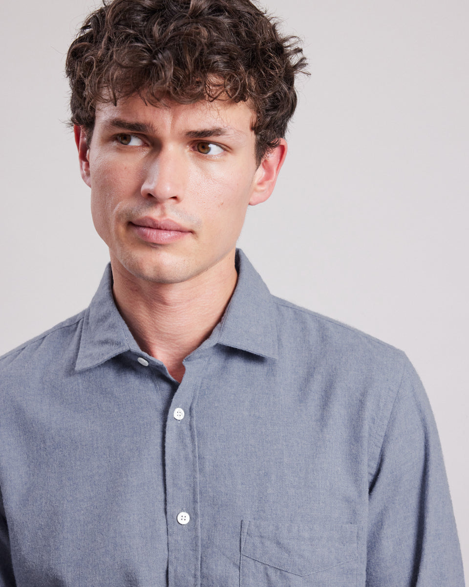Chemise Homme en flanelle de coton Bleu denim Storm - Image alternative