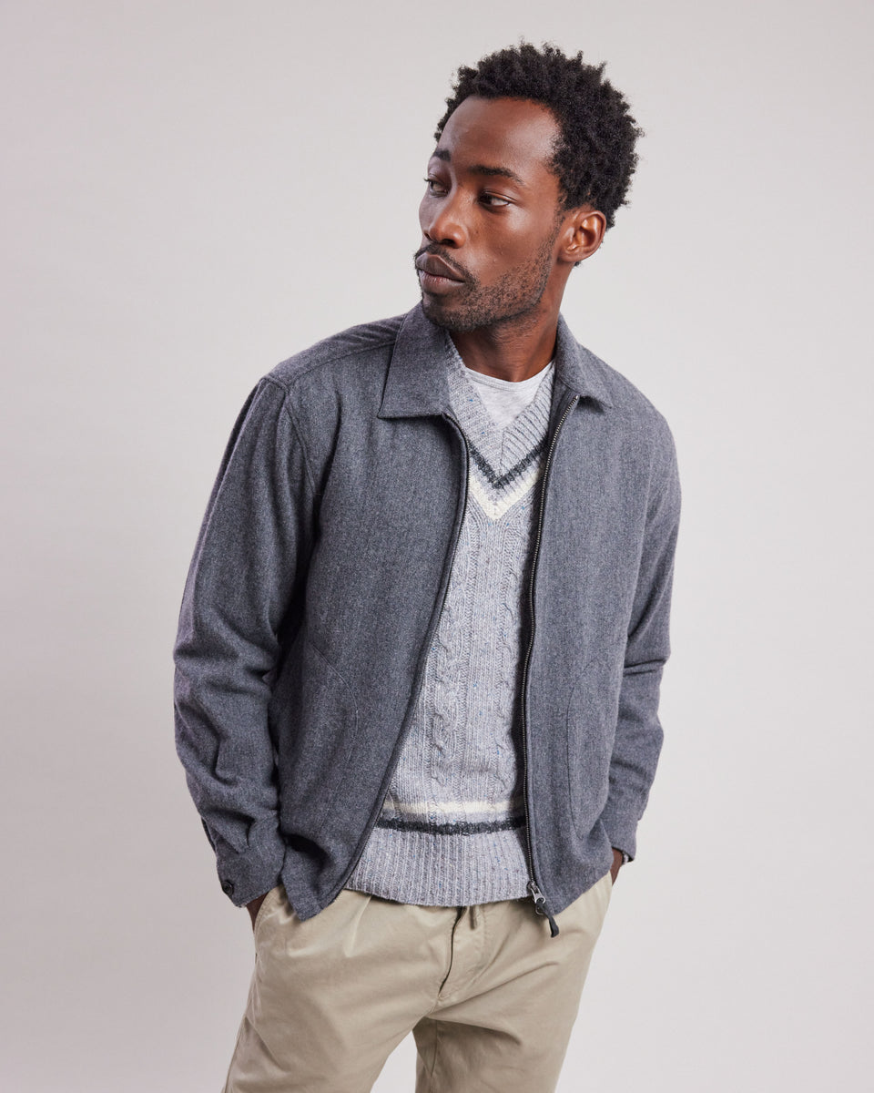 Blouson Homme en flanelle de laine Gris Del - Image principale