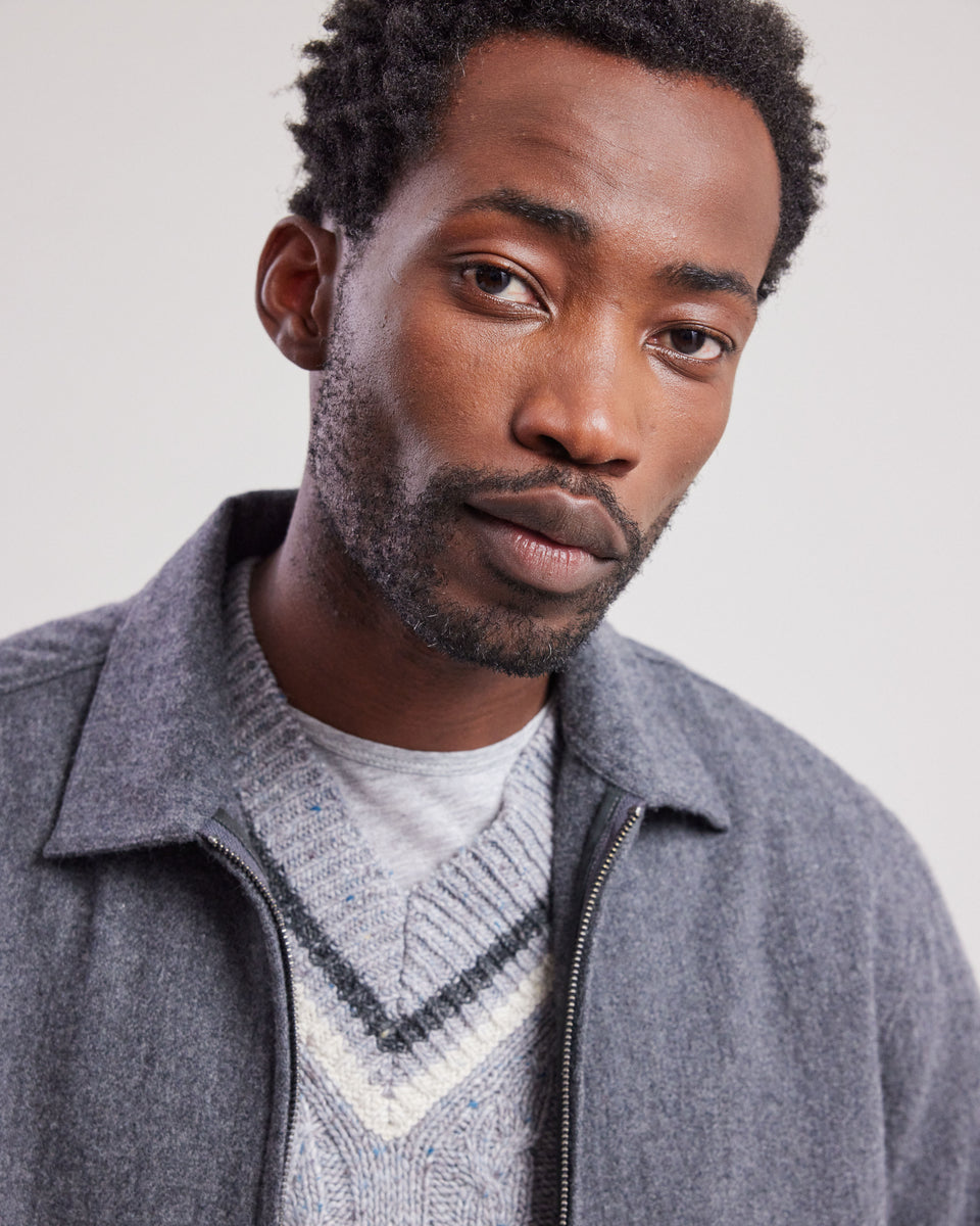 Blouson Homme en flanelle de laine Gris Del - Image alternative