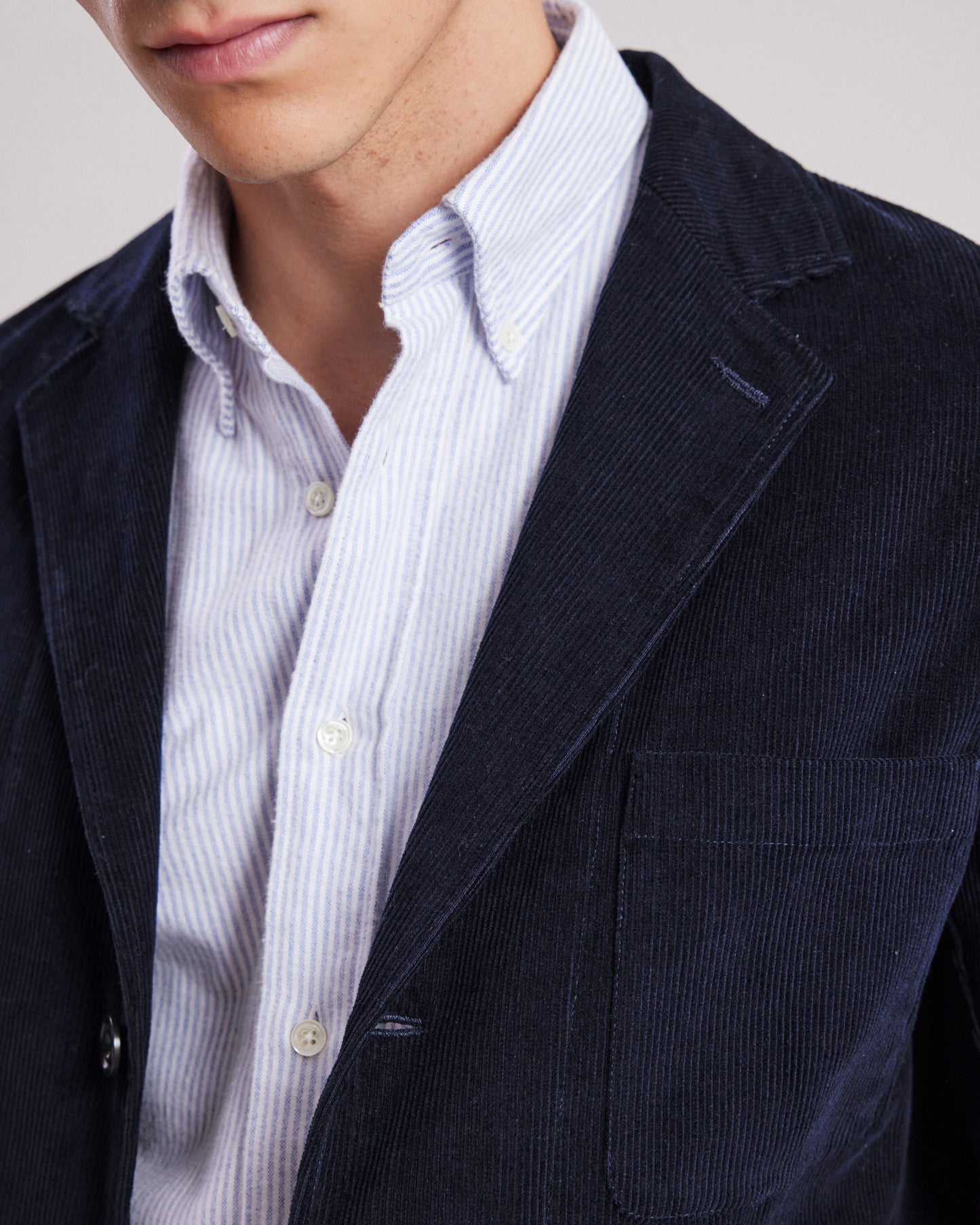 Veste Homme en velours côtelé Bleu Nuit Jonny