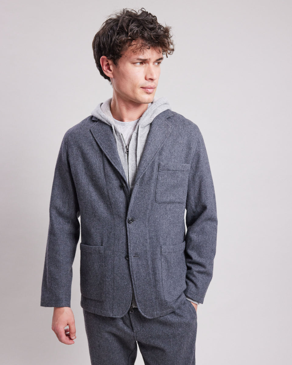 Veste Homme en flanelle de laine Gris Jonny - Image alternative
