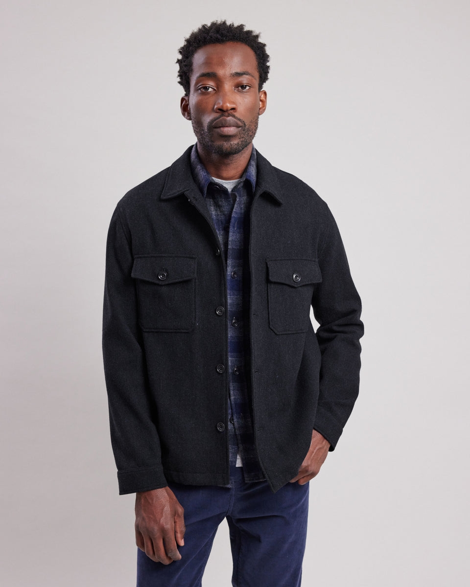 Veste Homme en laine à chevrons Bleu Marine Day - Image alternative