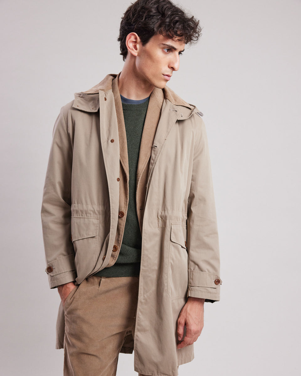Manteau Homme en gabardine de coton déperlante Beige Cast - Image alternative