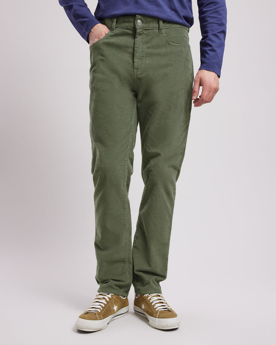 Pantalon Homme en velours côtelé Vert Militaire Tim - Image alternative