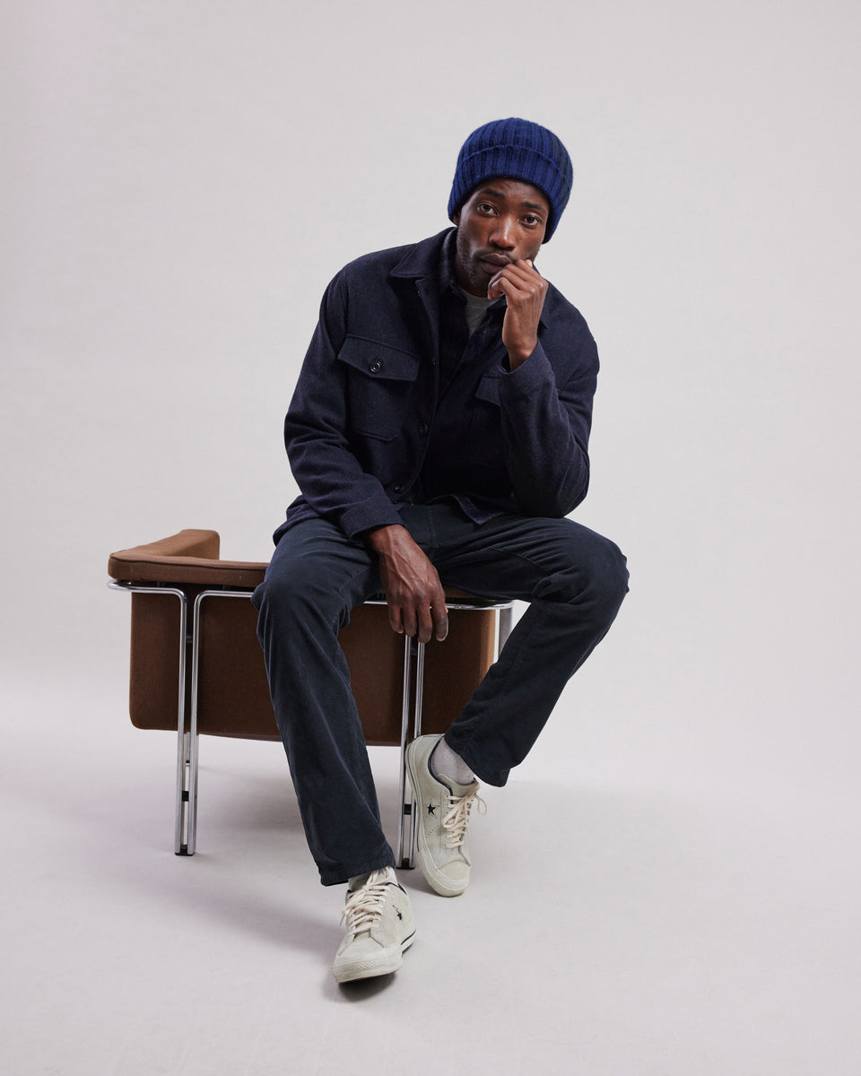 Pantalon Homme en velours côtelé Bleu Marine Tim - Image principale