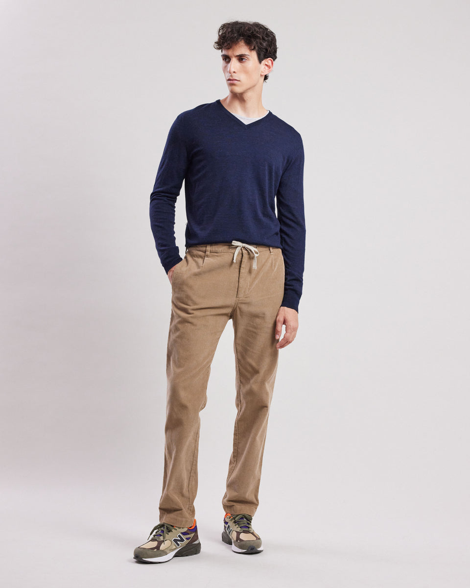 Pantalon Homme en velours côtelé Beige Tanker - Image principale