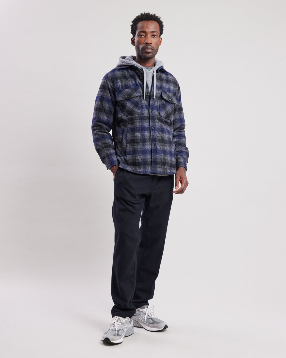 Pantalon Homme en flanelle de laine Bleu Marine Tanker - Image principale