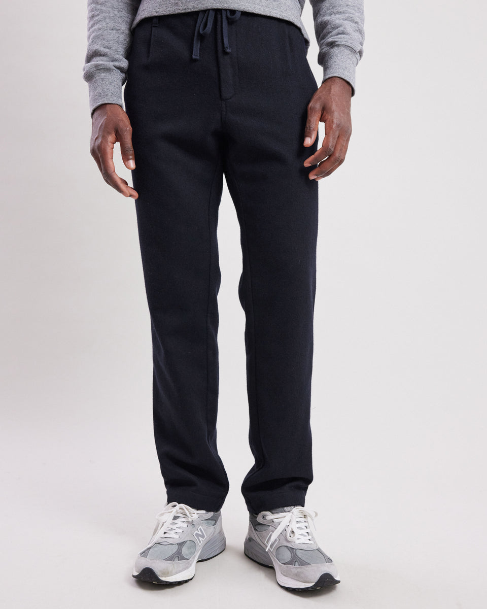 Pantalon Homme en flanelle de laine Bleu Marine Tanker - Image alternative