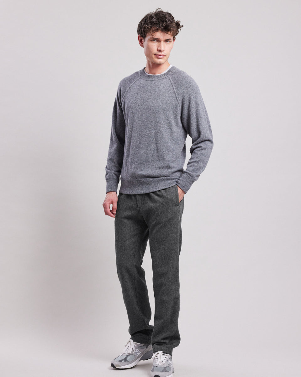 Pantalon Homme en flanelle de laine Gris Tanker - Image principale