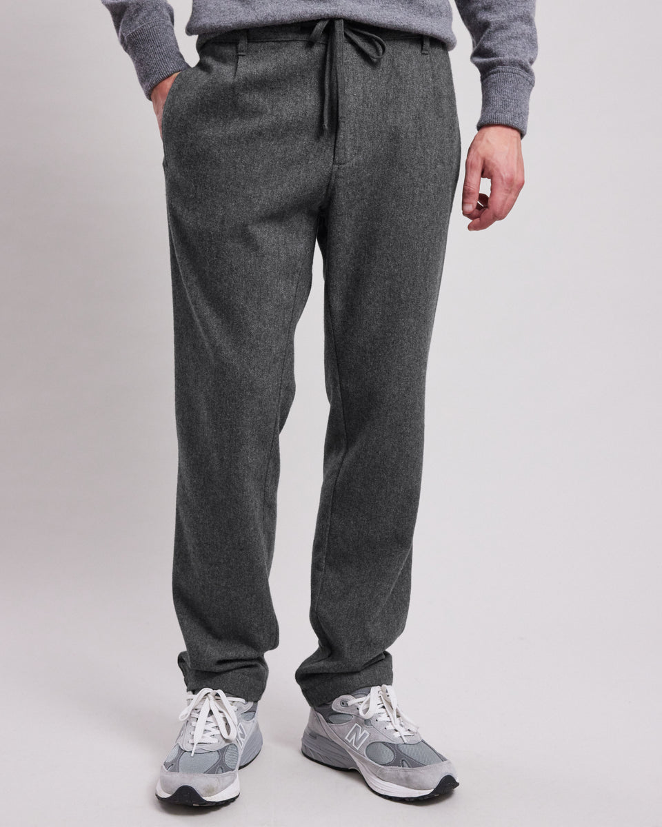 Pantalon Homme en flanelle de laine Gris Tanker - Image alternative
