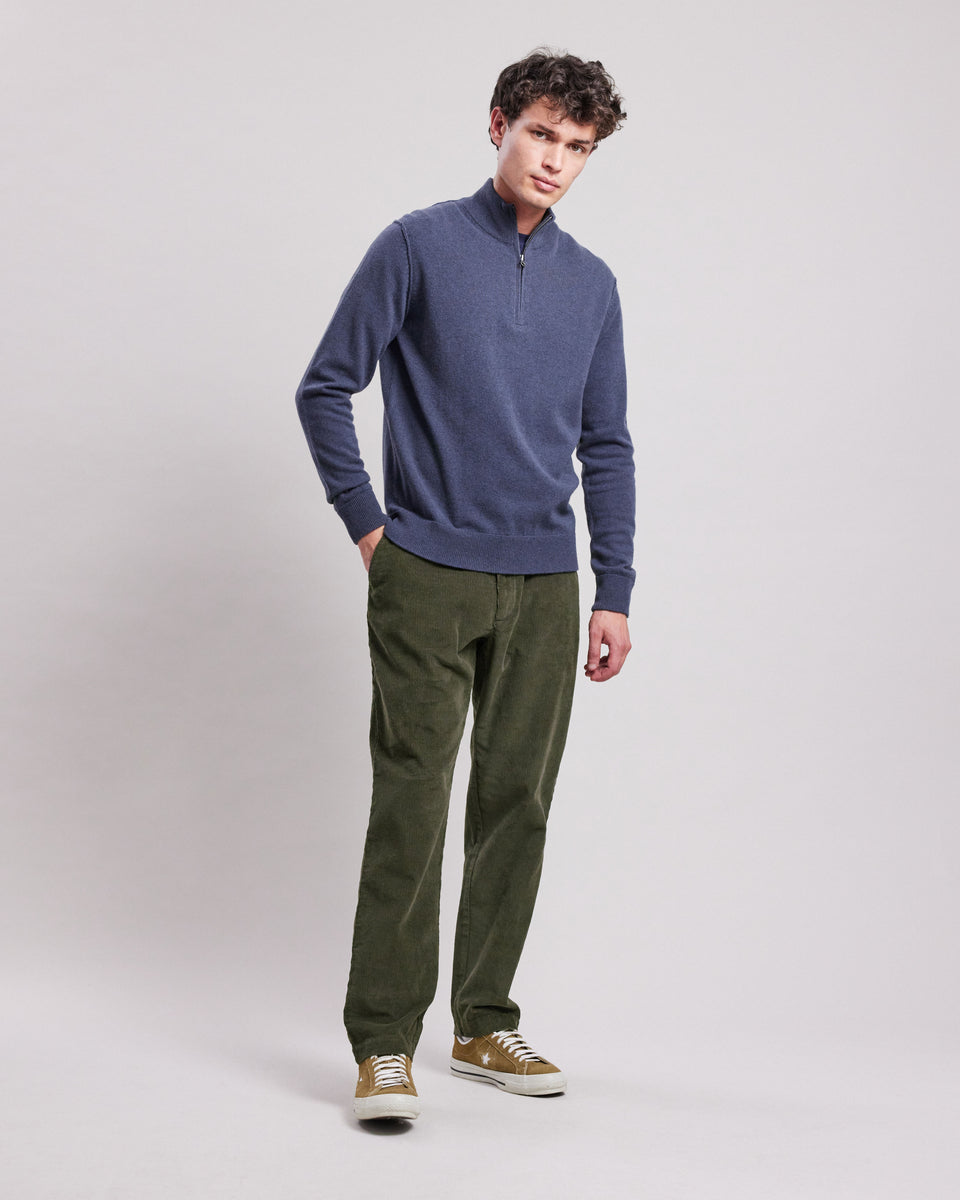 Pantalon Homme en velours côtelé Vert Olive Tyron - Image principale