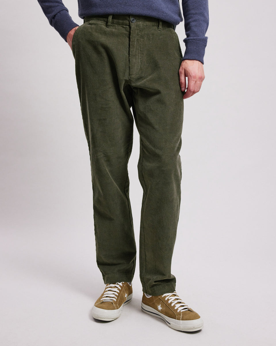 Pantalon Homme en velours côtelé Vert Olive Tyron - Image alternative