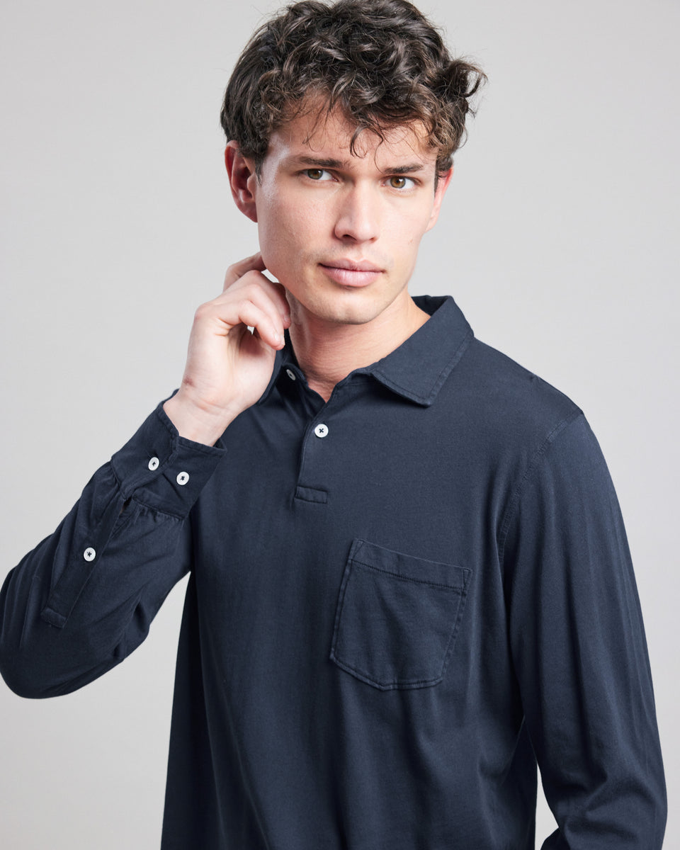 Polo Homme en jersey de coton Bleu nuit - Image alternative