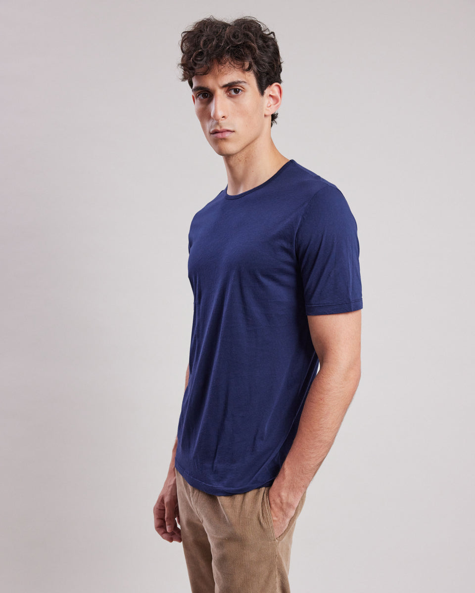 Tee shirt Homme en jersey de coton léger Bleu Marine Light Crew - Image principale