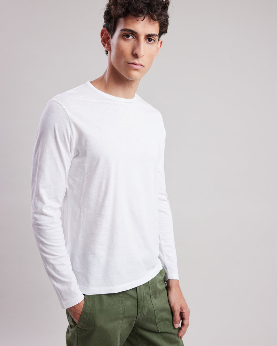 Tee shirt Homme en coton slub Blanc Crew - Image alternative